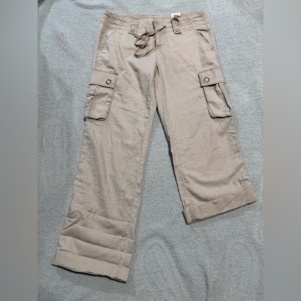 Tommy Hilfiger Tan Cargo Pants Vintage Linen / Cotton
